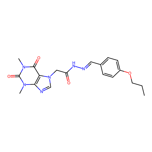 2-(1,3-dimethyl-2,6-dioxo-1,2,3,6-tetrahydro-7H-purin-7-yl)-N'-[(E)-(4-propoxyphenyl)methylidene]acetohydrazide structure
