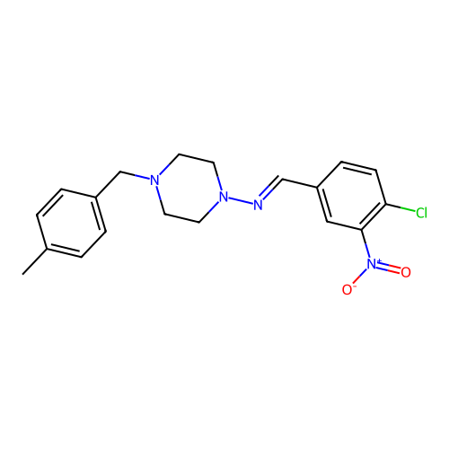 N-[(E)-(4-chloro-3-nitrophenyl)methylidene]-4-(4-methylbenzyl)-1-piperazinamine structure