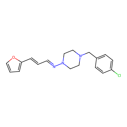 4-(4-chlorobenzyl)-N-[(E,2E)-3-(2-furyl)-2-propenylidene]-1-piperazinamine structure