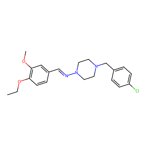 4-(4-Chlorobenzyl)-N-(4-ethoxy-3-methoxybenzylidene)-1-piperazinamine structure