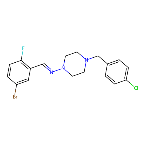 N-(5-Bromo-2-fluorobenzylidene)-4-(4-chlorobenzyl)-1-piperazinamine structure