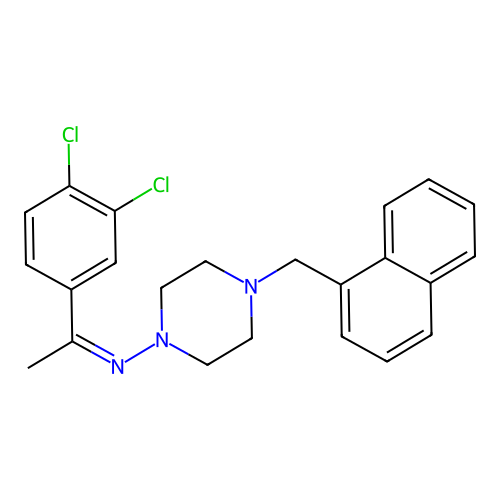 1-(3,4-dichlorophenyl)-N-[4-(naphthalen-1-ylmethyl)piperazin-1-yl]ethanimine structure