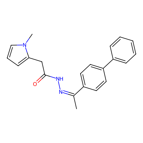N'-[(1Z)-1-(biphenyl-4-yl)ethylidene]-2-(1-methyl-1H-pyrrol-2-yl)acetohydrazide structure