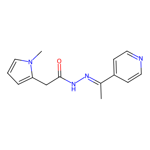 2-(1-methyl-1H-pyrrol-2-yl)-N'-[(1E)-1-(pyridin-4-yl)ethylidene]acetohydrazide structure