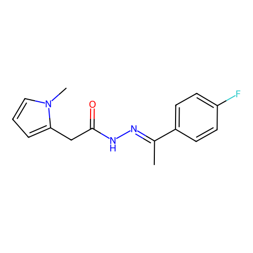 N'-[(1E)-1-(4-fluorophenyl)ethylidene]-2-(1-methyl-1H-pyrrol-2-yl)acetohydrazide structure