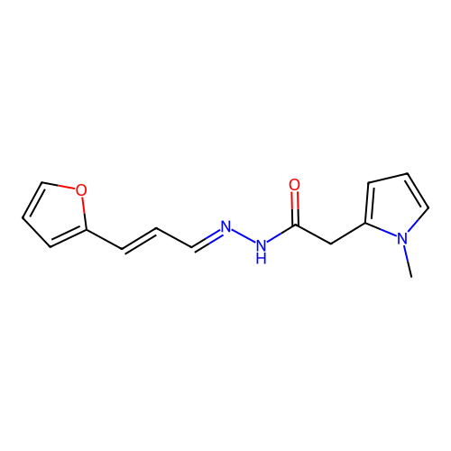 N'-(3-(2-Furyl)-2-propenylidene)-2-(1-methyl-1H-pyrrol-2-YL)acetohydrazide structure