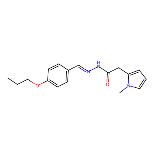 2-(1-methyl-1H-pyrrol-2-yl)-N'-[(E)-(4-propoxyphenyl)methylidene]acetohydrazide structure