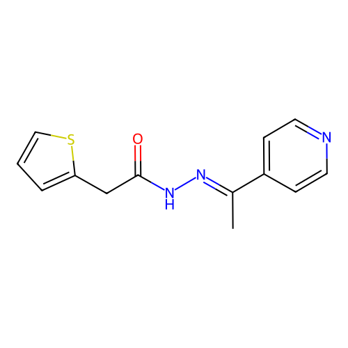 N'-[(1E)-1-(pyridin-4-yl)ethylidene]-2-(thiophen-2-yl)acetohydrazide structure