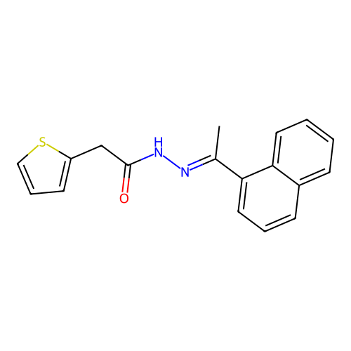 N'-[(1E)-1-(naphthalen-1-yl)ethylidene]-2-(thiophen-2-yl)acetohydrazide structure