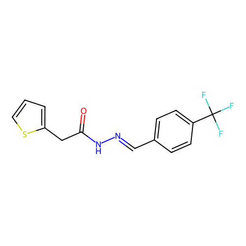 2-(2-Thienyl)-N'-(4-(trifluoromethyl)benzylidene)acetohydrazide structure