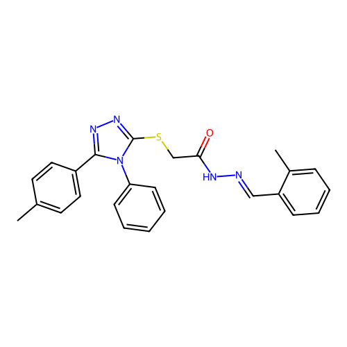 N'-[(E)-(2-methylphenyl)methylidene]-2-{[5-(4-methylphenyl)-4-phenyl-4H-1,2,4-triazol-3-yl]sulfanyl}acetohydrazide structure