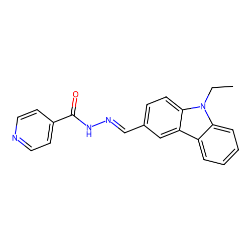 N'-[(E)-(9-ethyl-9H-carbazol-3-yl)methylidene]pyridine-4-carbohydrazide structure