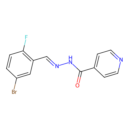 N'-[(E)-(5-bromo-2-fluorophenyl)methylidene]pyridine-4-carbohydrazide structure