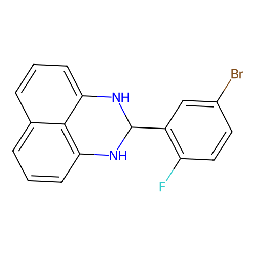 2-(5-bromo-2-fluorophenyl)-2,3-dihydro-1H-perimidine structure