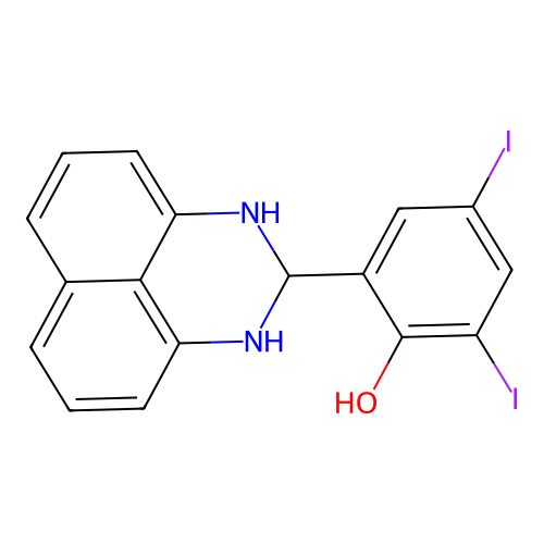 2-(2,3-dihydro-1H-perimidin-2-yl)-4,6-diiodophenol structure