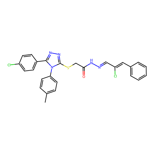 2-{[5-(4-chlorophenyl)-4-(4-methylphenyl)-4H-1,2,4-triazol-3-yl]sulfanyl}-N'-[(1E,2Z)-2-chloro-3-phenylprop-2-en-1-ylidene]acetohydrazide structure