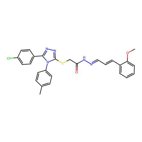 2-{[5-(4-chlorophenyl)-4-(4-methylphenyl)-4H-1,2,4-triazol-3-yl]sulfanyl}-N'-[(1E,2E)-3-(2-methoxyphenyl)prop-2-en-1-ylidene]acetohydrazide structure