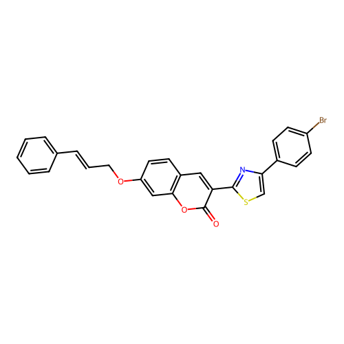 3-(4-(4-Bromophenyl)-1,3-thiazol-2-YL)-7-(cinnamyloxy)-2H-chromen-2-one structure