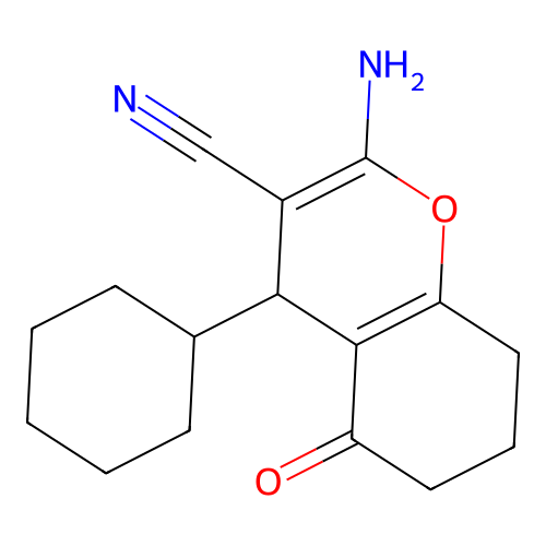 2-Amino-4-cyclohexyl-5-oxo-5,6,7,8-tetrahydro-4H-chromene-3-carbonitrile structure