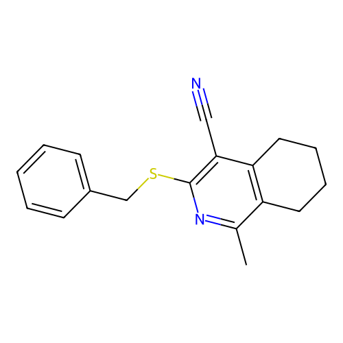 3-(Benzylsulfanyl)-1-methyl-5,6,7,8-tetrahydroisoquinoline-4-carbonitrile structure