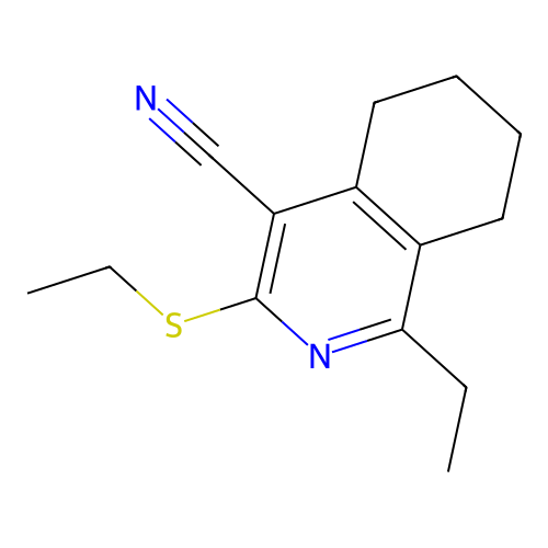 1-Ethyl-3-(ethylsulfanyl)-5,6,7,8-tetrahydroisoquinoline-4-carbonitrile structure