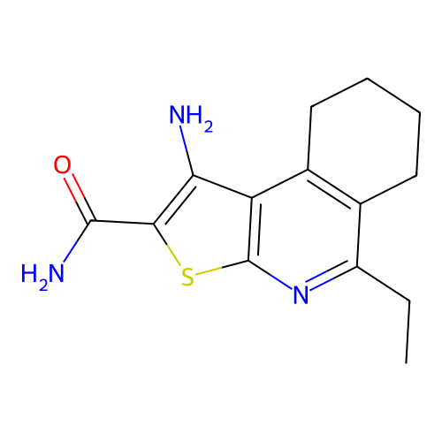 1-Amino-5-ethyl-6,7,8,9-tetrahydrothieno[2,3-c]isoquinoline-2-carboxamide structure