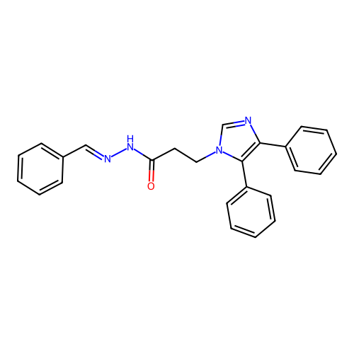 3-(4,5-diphenyl-1H-imidazol-1-yl)-N'-[(E)-phenylmethylidene]propanehydrazide structure