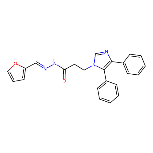 (E)-3-(4,5-diphenyl-1H-imidazol-1-yl)-N'-(furan-2-ylmethylene)propanehydrazide structure