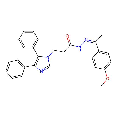 (Z)-3-(4,5-diphenyl-1H-imidazol-1-yl)-N'-(1-(4-methoxyphenyl)ethylidene)propanehydrazide structure