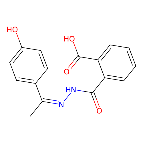 2-[[1-(4-Hydroxyphenyl)ethylideneamino]carbamoyl]benzoic acid structure