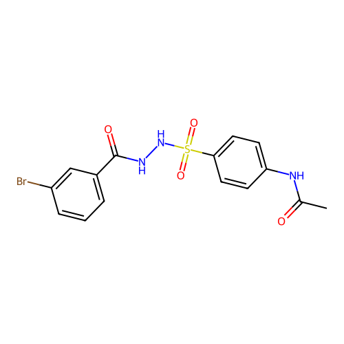 N-(4-{[2-(3-bromobenzoyl)hydrazino]sulfonyl}phenyl)acetamide structure