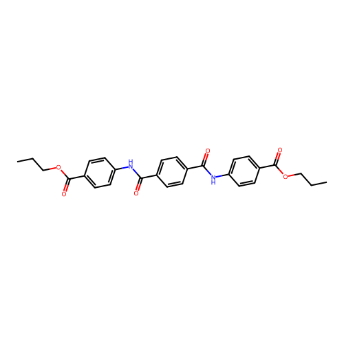 Dipropyl 4,4'-[1,4-phenylenebis(carbonylimino)]dibenzoate structure