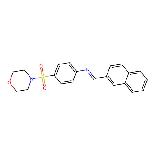 4-(4-morpholinylsulfonyl)-N-(2-naphthylmethylene)aniline structure