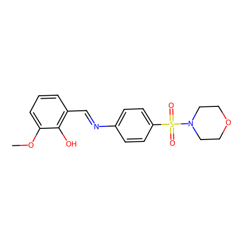 2-Methoxy-6-({[4-(4-morpholinylsulfonyl)phenyl]imino}methyl)phenol structure