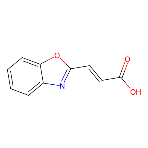 (2E)-3-(1,3-benzoxazol-2-yl)prop-2-enoic acid structure