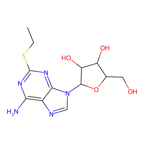 2-(6-Amino-2-ethylsulfanylpurin-9-yl)-5-(hydroxymethyl)oxolane-3,4-diol structure