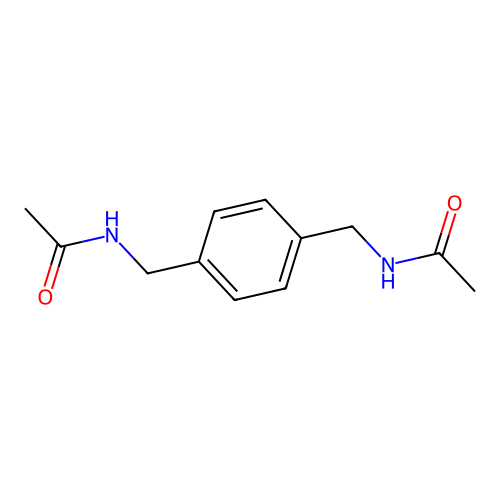 N-({4-[(acetylamino)methyl]phenyl}methyl)acetamide structure