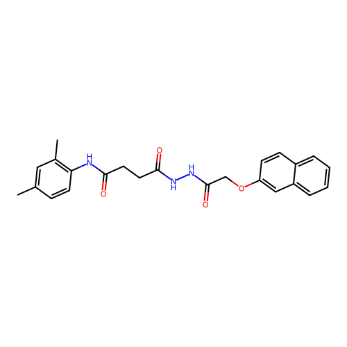N-(2,4-dimethylphenyl)-4-{2-[(2-naphthyloxy)acetyl]hydrazino}-4-oxobutanamide structure