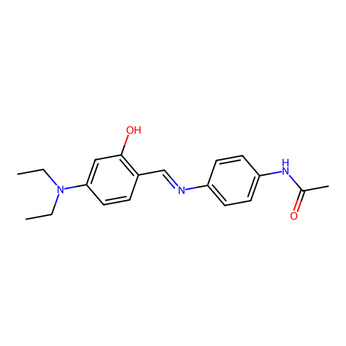 N-[4-({(E)-[4-(diethylamino)-2-hydroxyphenyl]methylidene}amino)phenyl]acetamide structure