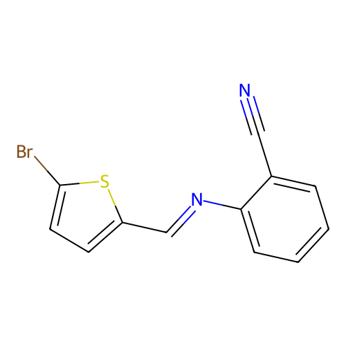 Benzonitrile, 2-(5-bromo-2-thenylidenamino)- structure