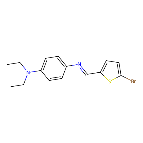4-[(5-bromothiophen-2-yl)methylideneamino]-N,N-diethylaniline structure