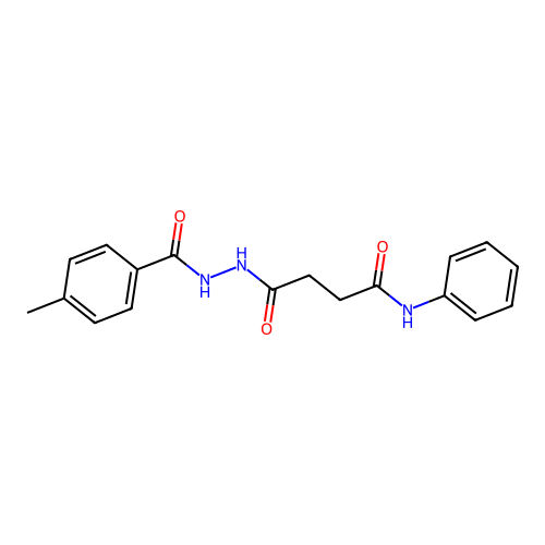 4-[2-(4-methylbenzoyl)hydrazino]-4-oxo-N-phenylbutanamide structure