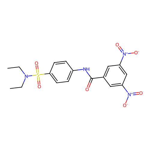 N-[4-(diethylsulfamoyl)phenyl]-3,5-dinitrobenzamide structure