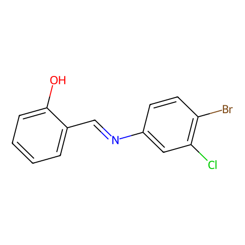 2-{[(4-Bromo-3-chlorophenyl)imino]methyl}phenol structure