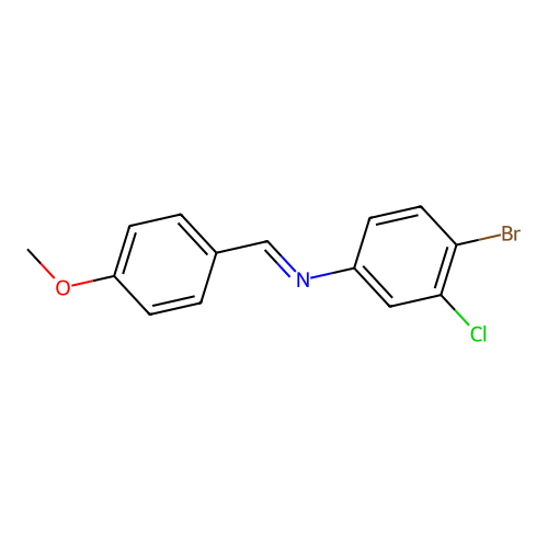 N-(4-bromo-3-chlorophenyl)-N-(4-methoxybenzylidene)amine structure