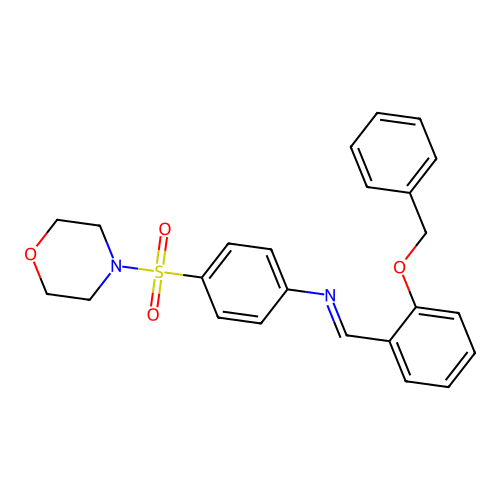 N-{(E)-[2-(benzyloxy)phenyl]methylidene}-4-(morpholin-4-ylsulfonyl)aniline structure