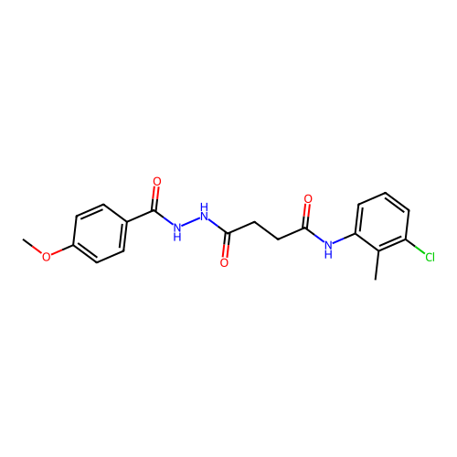 N-(3-chloro-2-methylphenyl)-4-[2-(4-methoxybenzoyl)hydrazino]-4-oxobutanamide structure