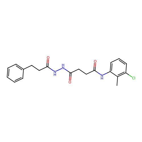 N-(3-chloro-2-methylphenyl)-4-oxo-4-[2-(3-phenylpropanoyl)hydrazino]butanamide structure
