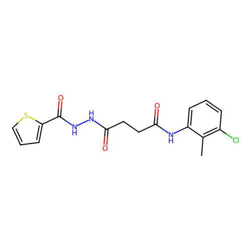N-(3-chloro-2-methylphenyl)-4-oxo-4-[2-(2-thienylcarbonyl)hydrazino]butanamide structure