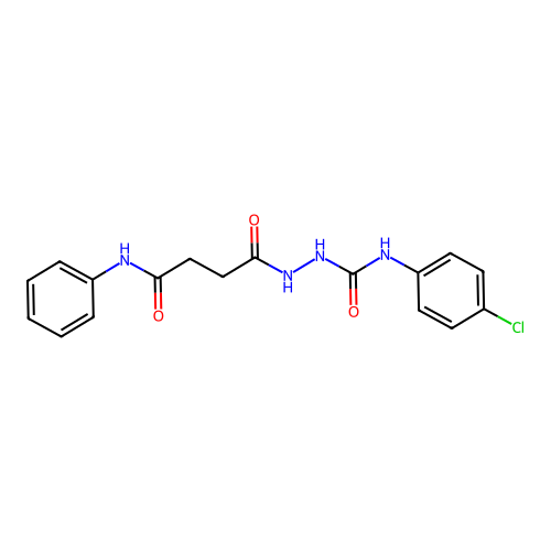 2-(4-anilino-4-oxobutanoyl)-N-(4-chlorophenyl)hydrazinecarboxamide structure